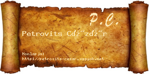 Petrovits Cézár névjegykártya